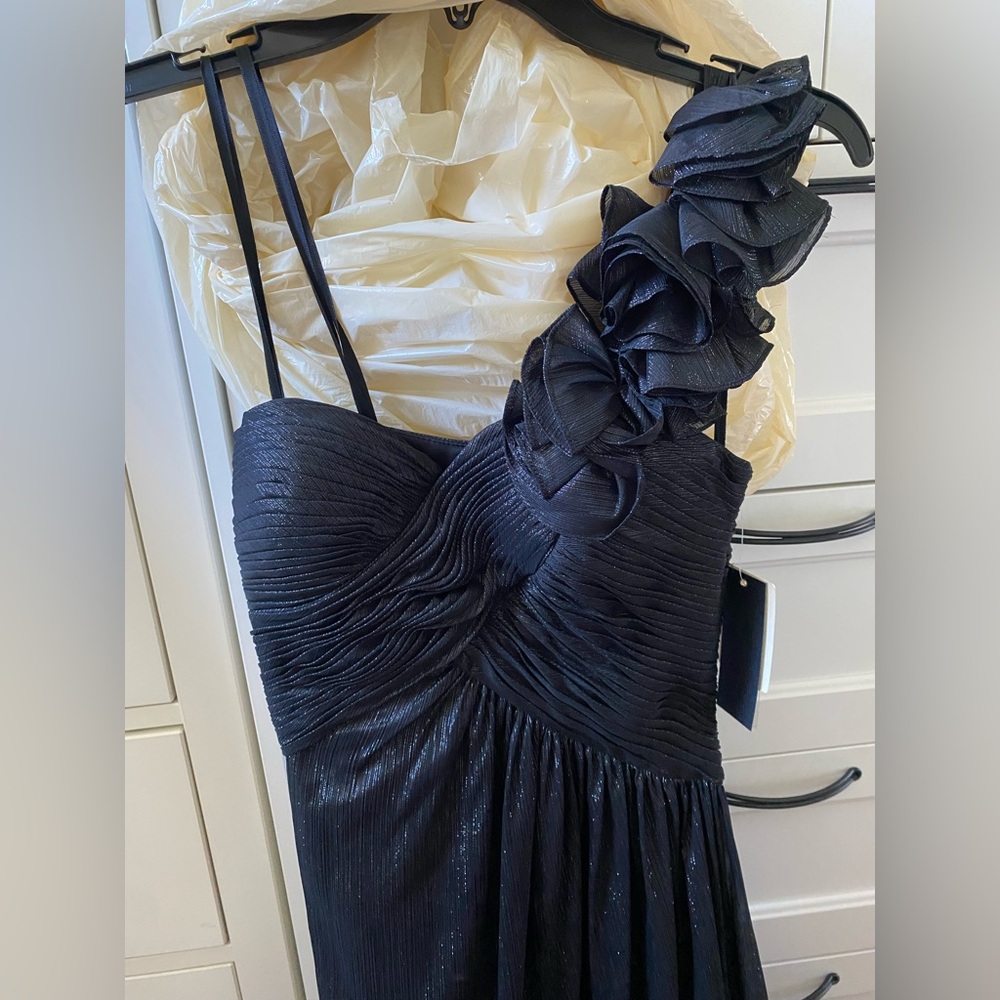 nWT Aqua one shoulder chiffon evening gown